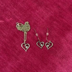 James Avery Silver Heart Necklace and Earring Set